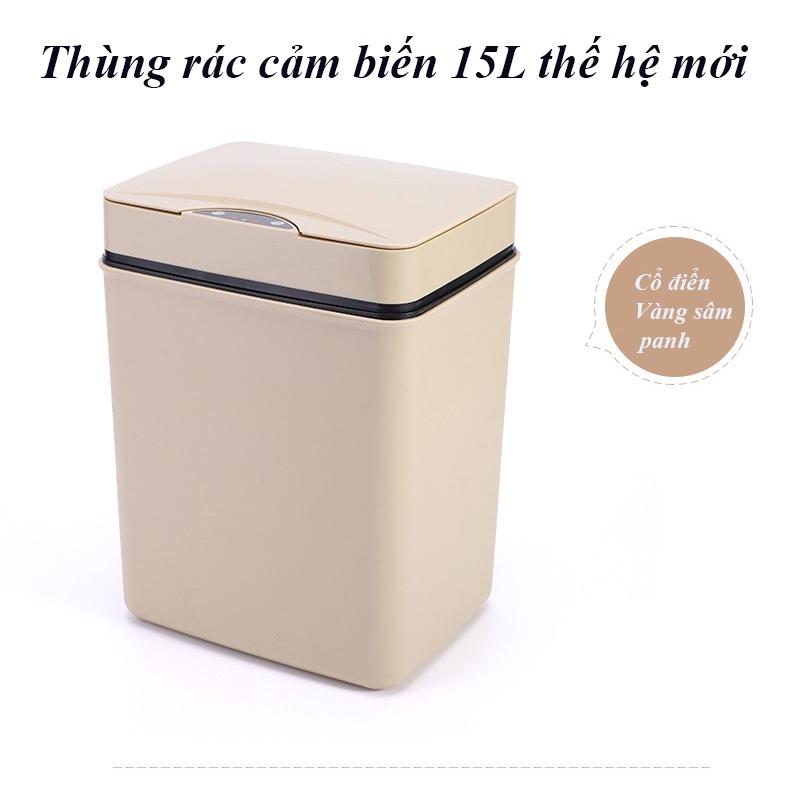 Thùng rác cảm biến thông minh 15 lít Jinxiu K123 tự động đóng mở sạch sẽ sang trọng vệ sinh 3 màu sang trọng