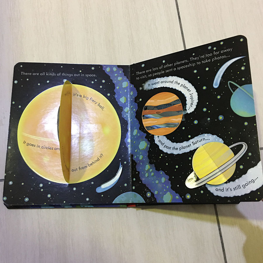 Sách tương tác tiếng Anh - Usborne Peep Inside Space