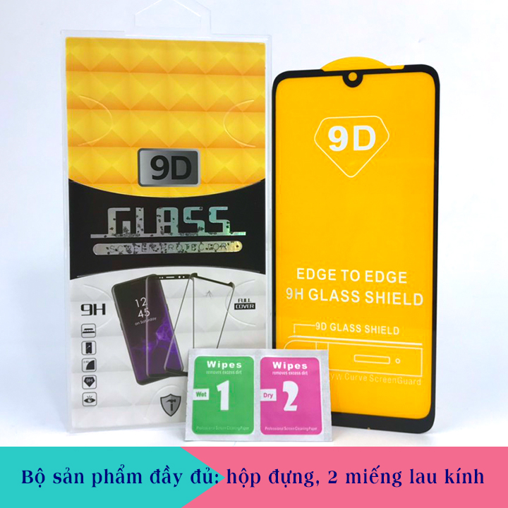 Kính Cường Lực cho Xiaomi Redmi Note 7 - Full màn hình - Màu Đen - Hàng Chính Hãng