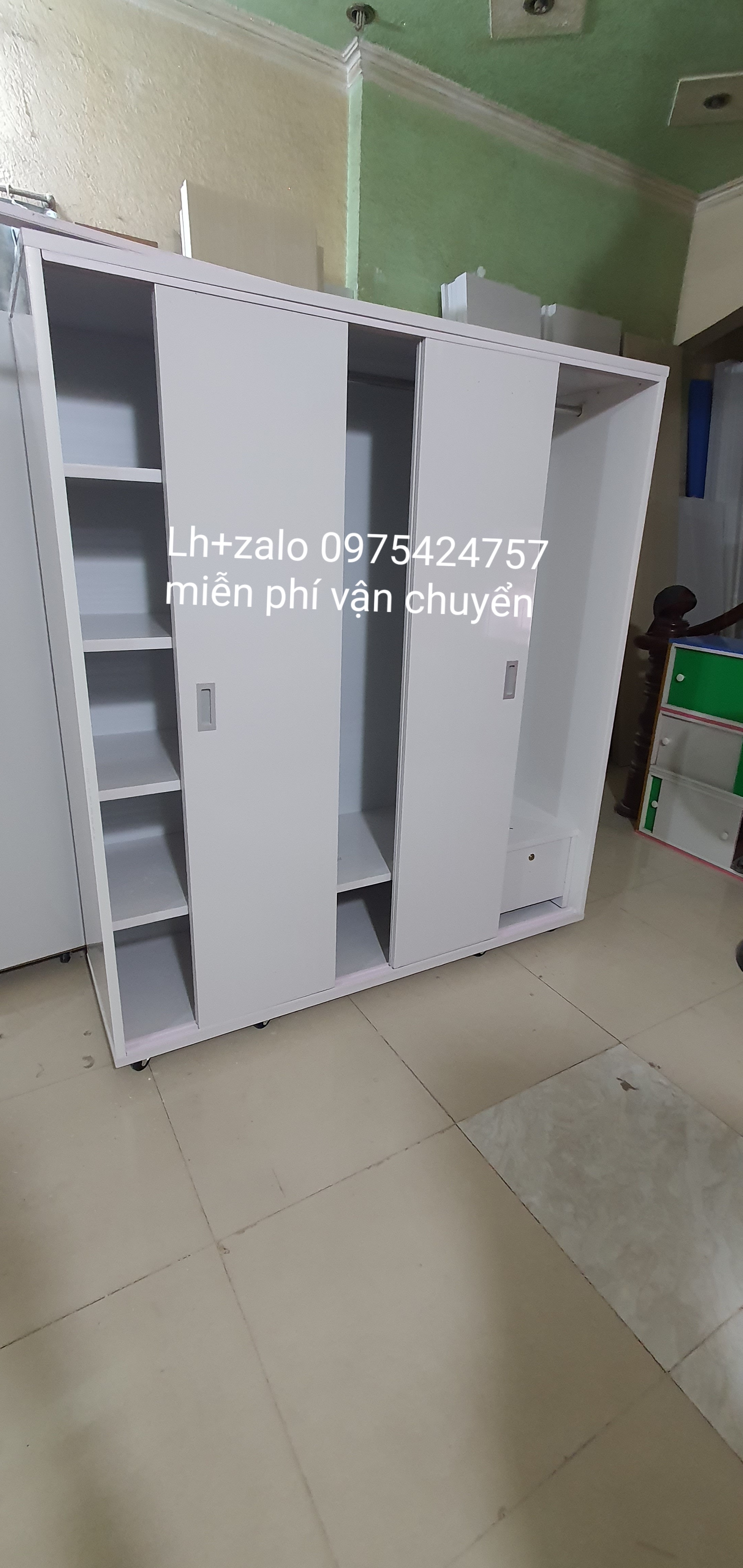 Tủ nhựa đài loan 4 cánh cửa lùa