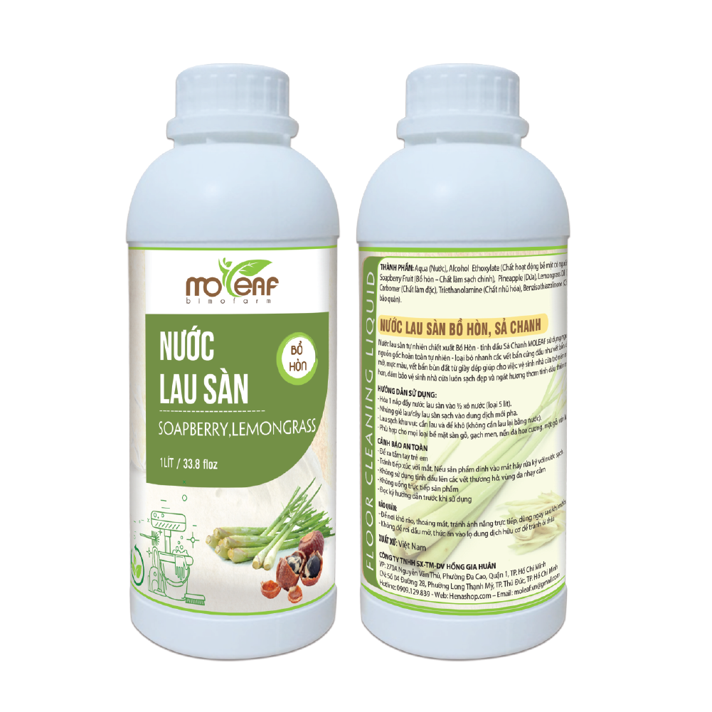 Nước lau sàn Hữu cơ Moleaf đuổi muỗi tinh dầu Sả chanh