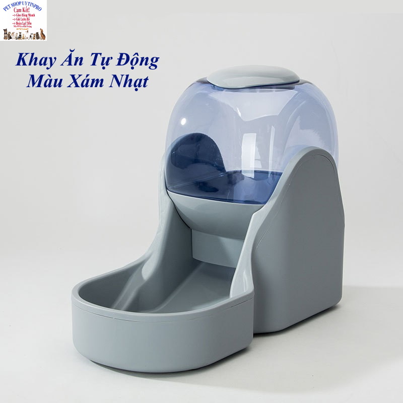 Khay ăn tự động Khay uống tự động cho Chó Mèo dung tích 3.8L Thiết kế hình phi thuyền Chất liệu nhựa cao cấp Tiện dụng