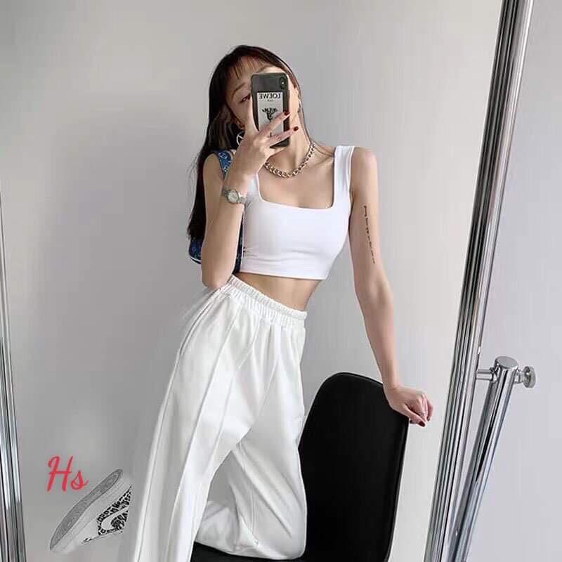 Áo Croptop Nữ Hai Dây Cổ Vuông So Hot Áo Crt Nữ Ba Lỗ Hai Màu Siêu Xinh