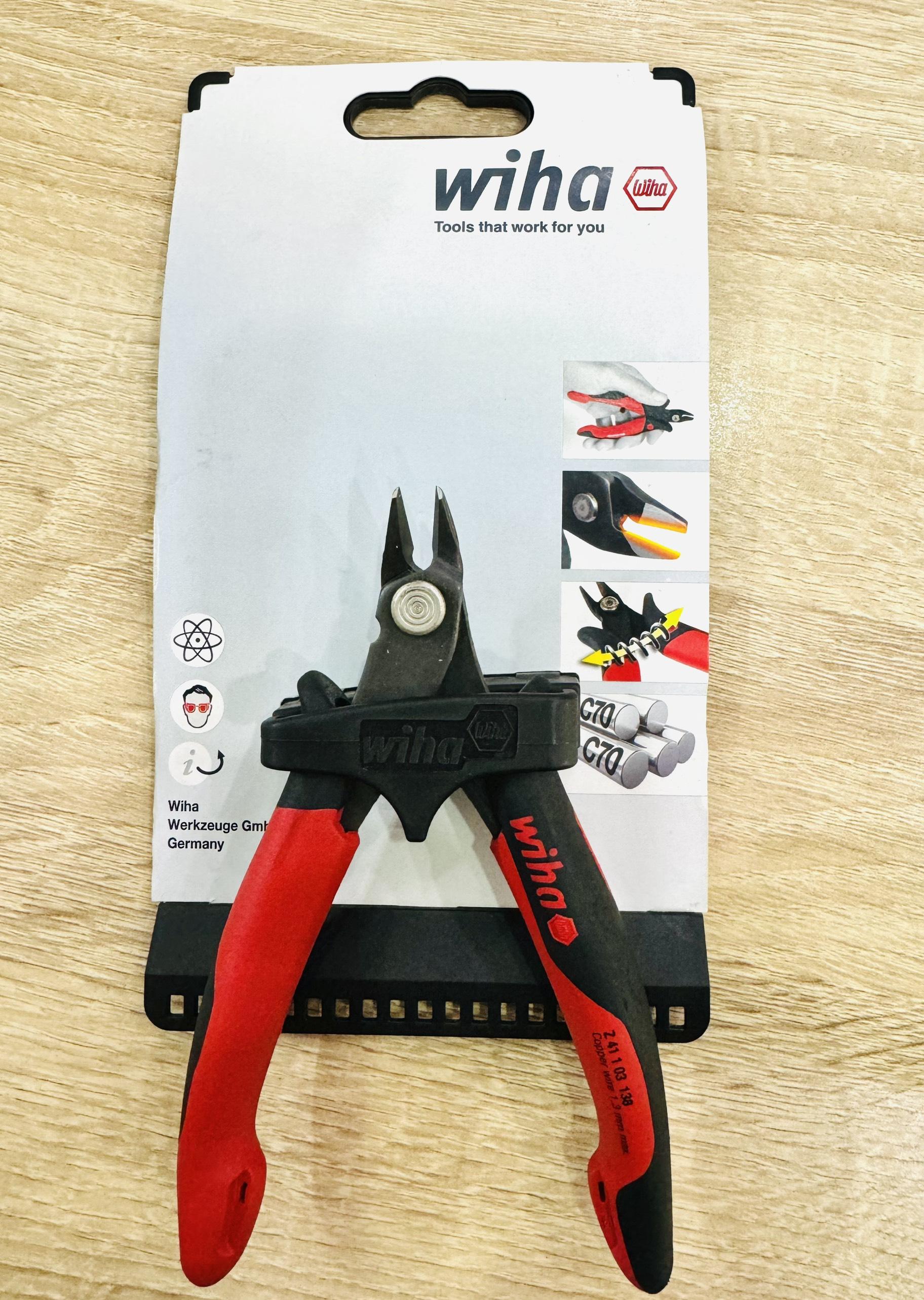 Kìm cắt chân linh kiện điện tử Wiha 27391 ( mã 26818 kèm bìa treo)