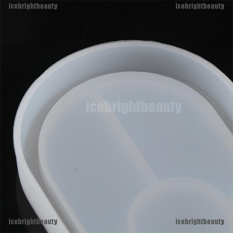 ICEB Concrete Oval Mold Ashtray Coaster Square Flexible Silicone Tray Mold Epoxy