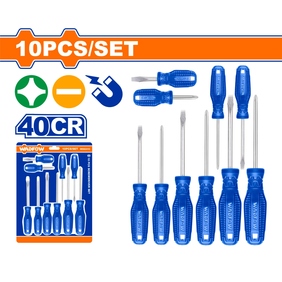 BỘ 10 TUA VÍT DẸP &amp; BAKE WSS2410 WADFOW - HÀNG CHÍNH HÃNG