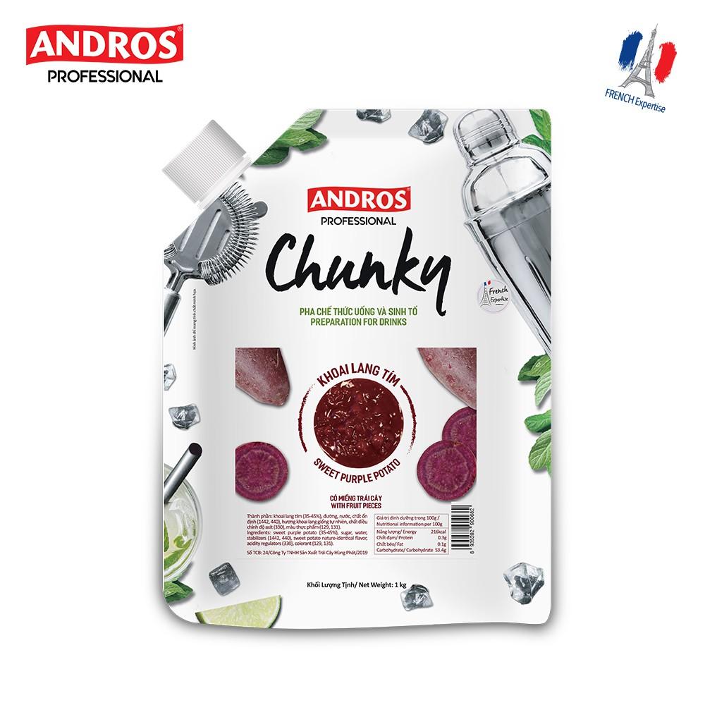 Chunky Khoai Lang Tím Andros - Nguyên liệu pha chế - Mứt trái cây - Túi 1kg