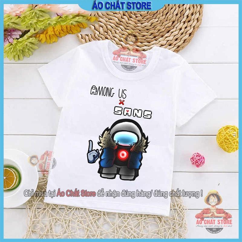 Áo thun Among Us skin Sans siêu cute | Áo trẻ em bé Sans cho bé trai | bé gái đẹp AU59