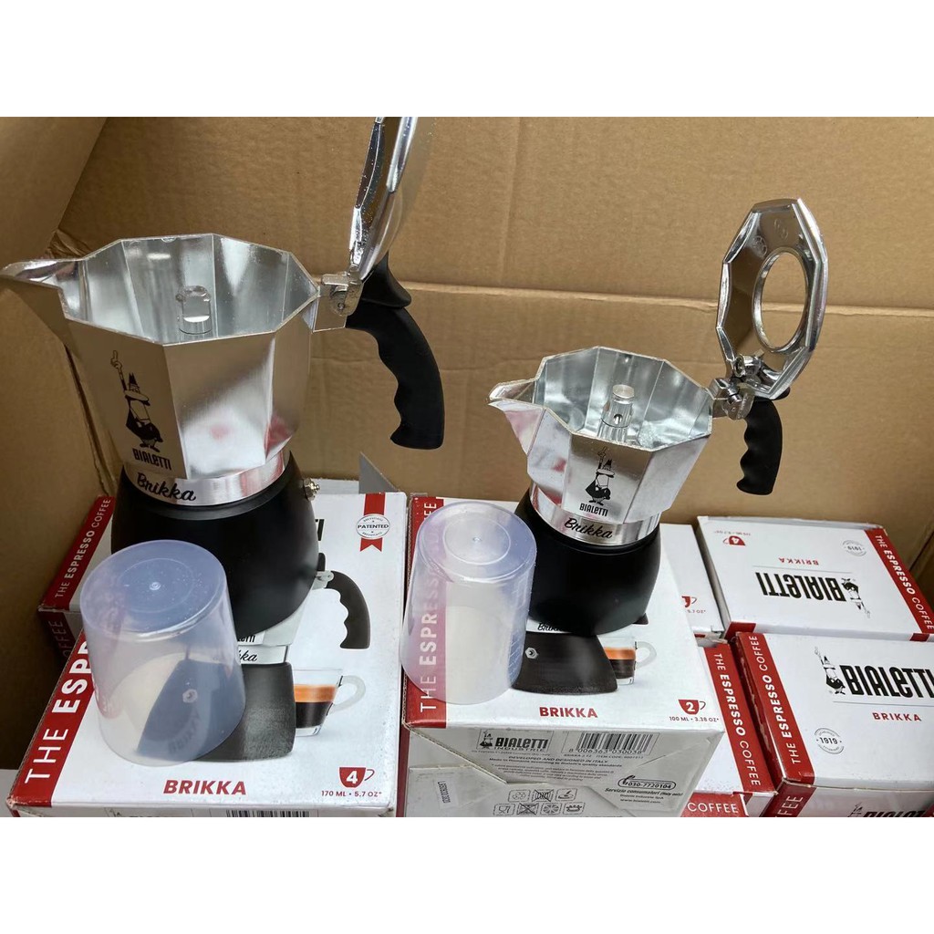 Ấm pha cà phê đời mới Bialetti Brikka 2 cup. Hàng Chính hãng