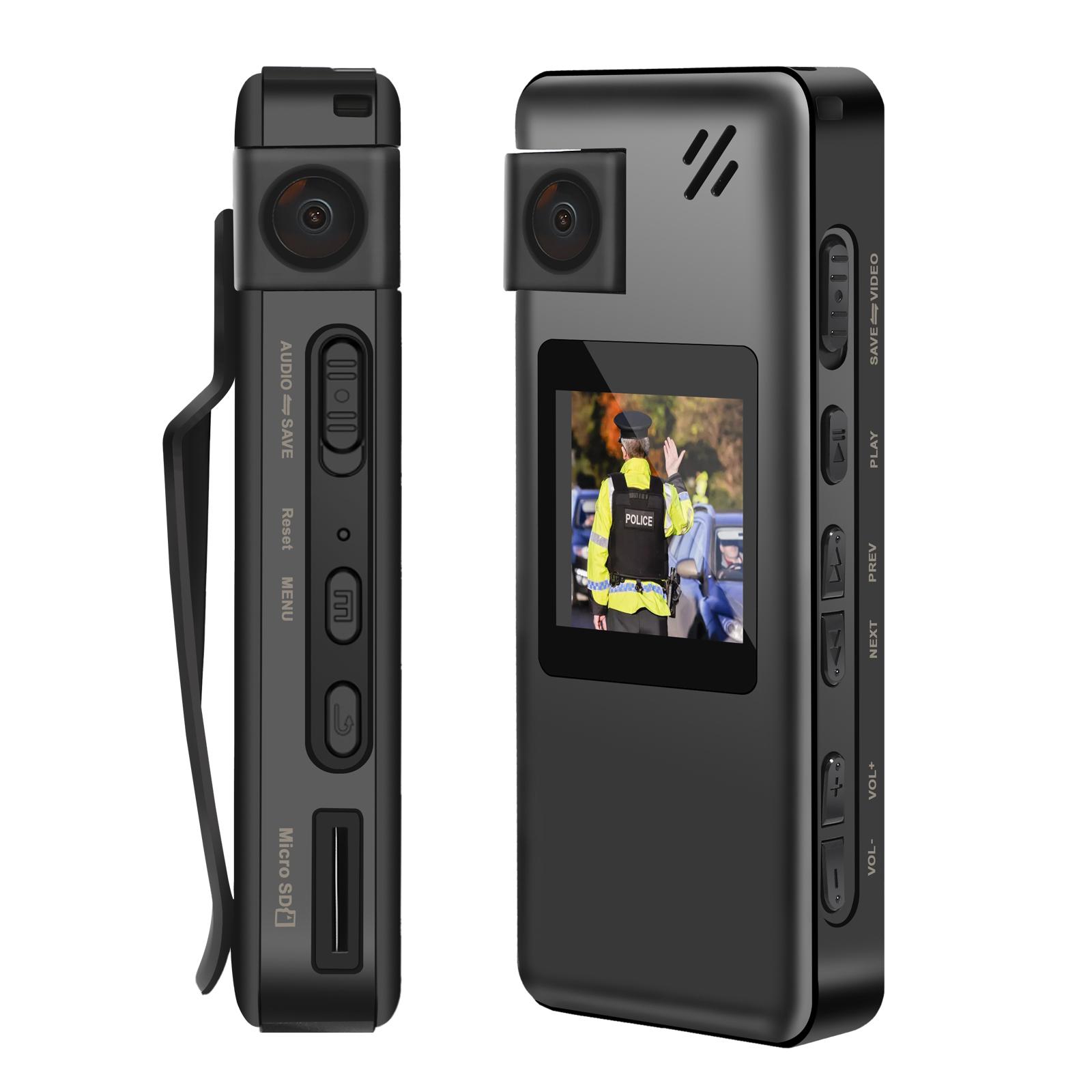 Máy quay phim mini Vandlion A32 Full 1080P HD Camera cảnh sát đeo trên người Camera quay xe đạp nhỏ 180° Camera thể thao DV Car DVR Gói: Với thẻ TF 128GB