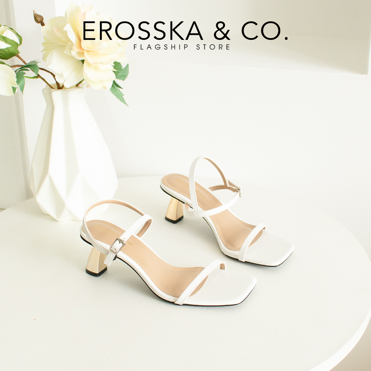 Erosska - Giày sandal cao gót nhọn kiểu dáng Hàn Quốc cao 5cm _ EB046