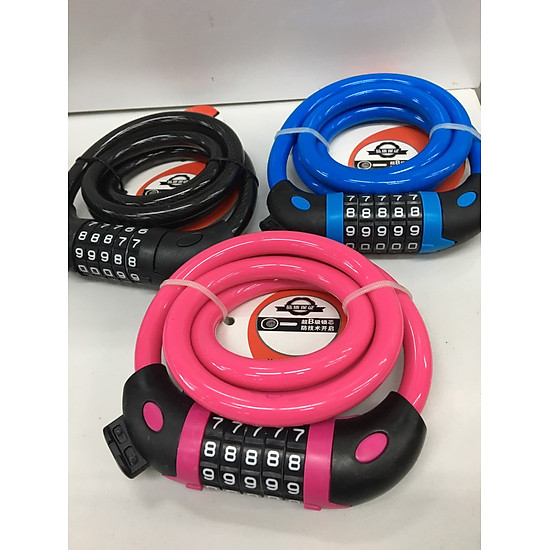 Khoá dây xe đạp 5 số cao cấp bền bỉ chất lượng cao cho xe đạp xe máy đa dụng chống trộm (Màu ngẫu nhiên)- HENRYSA
