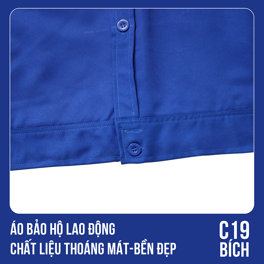 Áo bảo hộ lao động, chất liệu thoáng mát, bền đẹp - Mã C19 (Bích)