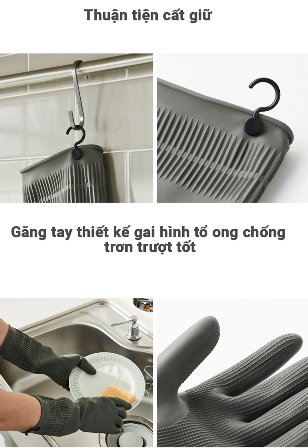 Găng tay cao su Locknlock nhiều size lựa chọn ETM830/ ETM831/ ETM832 có móc treo