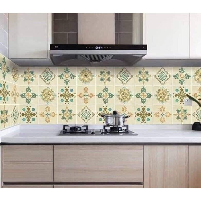 GIẤY HOA VĂN DÁN TƯỜNG NHÀ BẾP CHỐNG THẤM DẦU MỠ