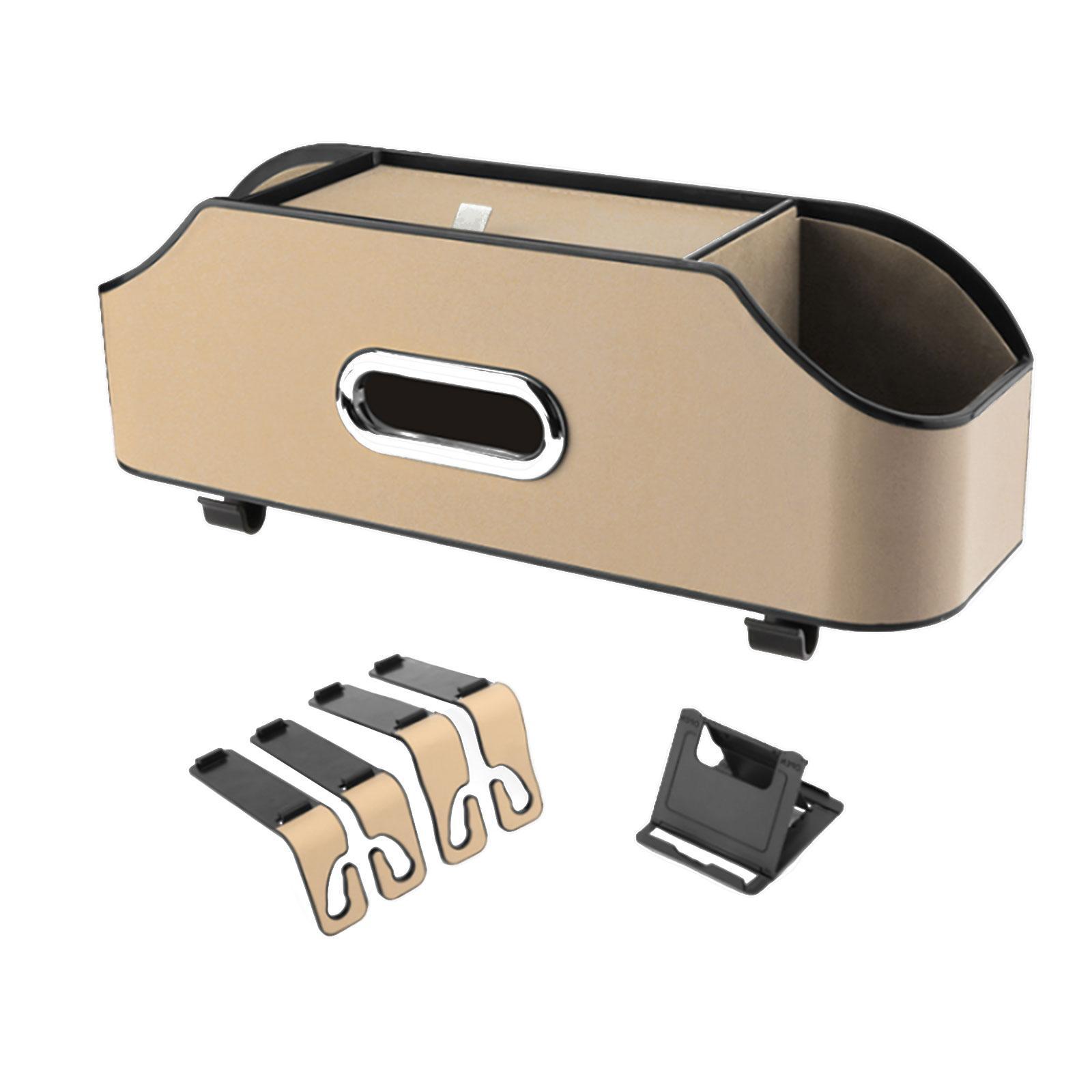 Car Seat Back Organizer Tissue Holder with Hooks Hanger Backseat Storage Box