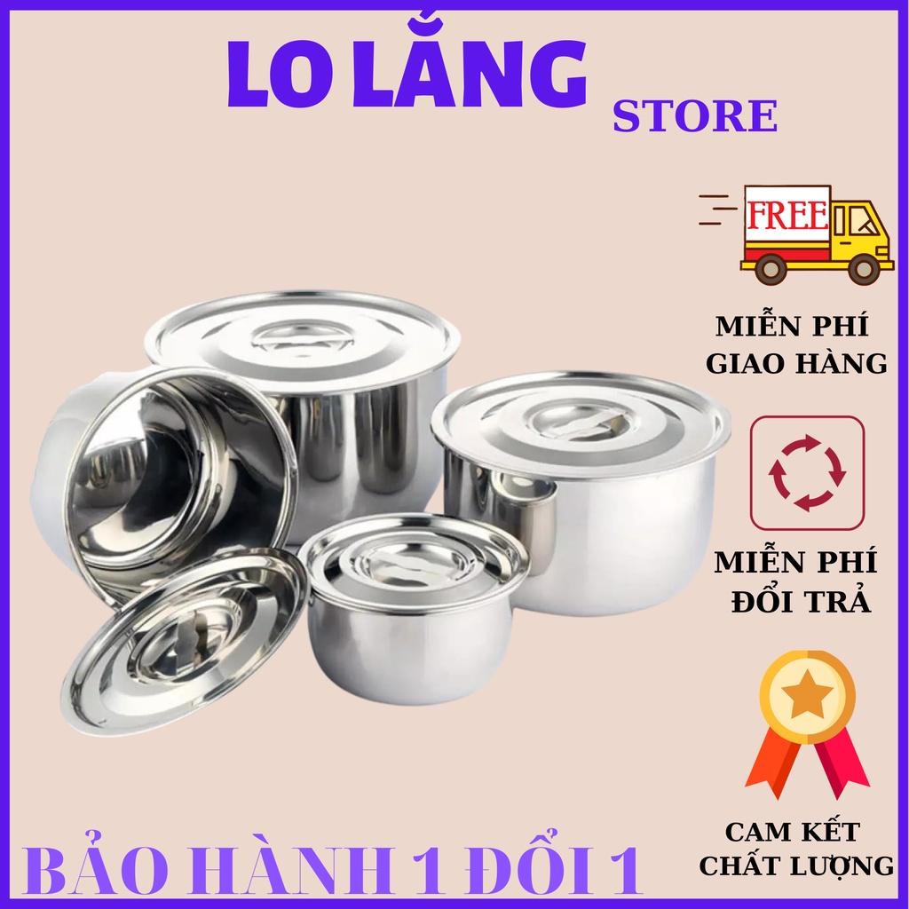 Bộ 5 thố inox đựng thực phẩm, các loại hạt, thức ăn để tủ lạnh có nắp an toàn cho mọi gia đình