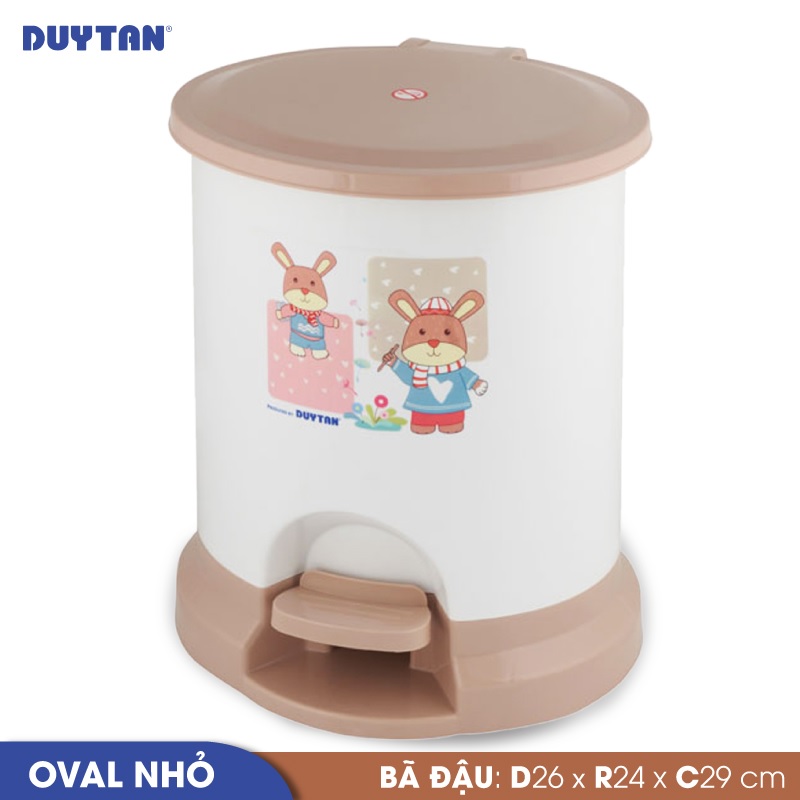 Thùng rác oval nhỏ nhựa Duy Tân (26 x 24 x 29 cm) - 21868 - Giao màu ngẫu nhiên - Hàng chính hãng