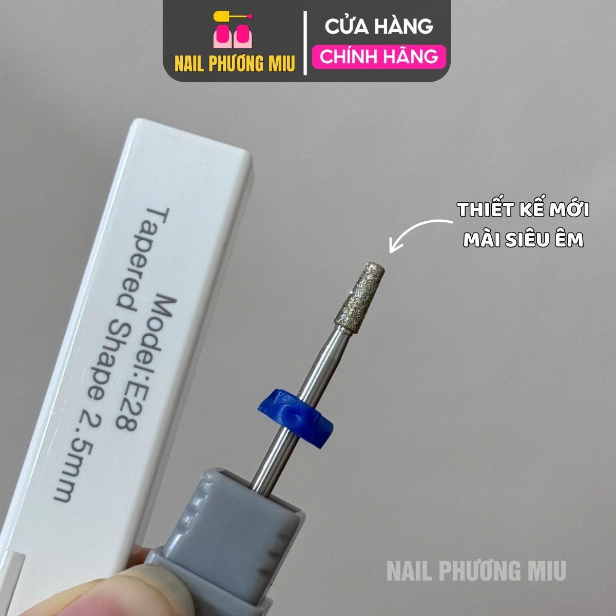 Đầu Mài Khóe Da Titan Nhám Bản Mới E28 Cao Cấp Đầu Thuôn Nhọn 2.5mm Mài Mịn Móng Siêu Êm Làm Nail, Không Bị Tưng, Giật Nóng