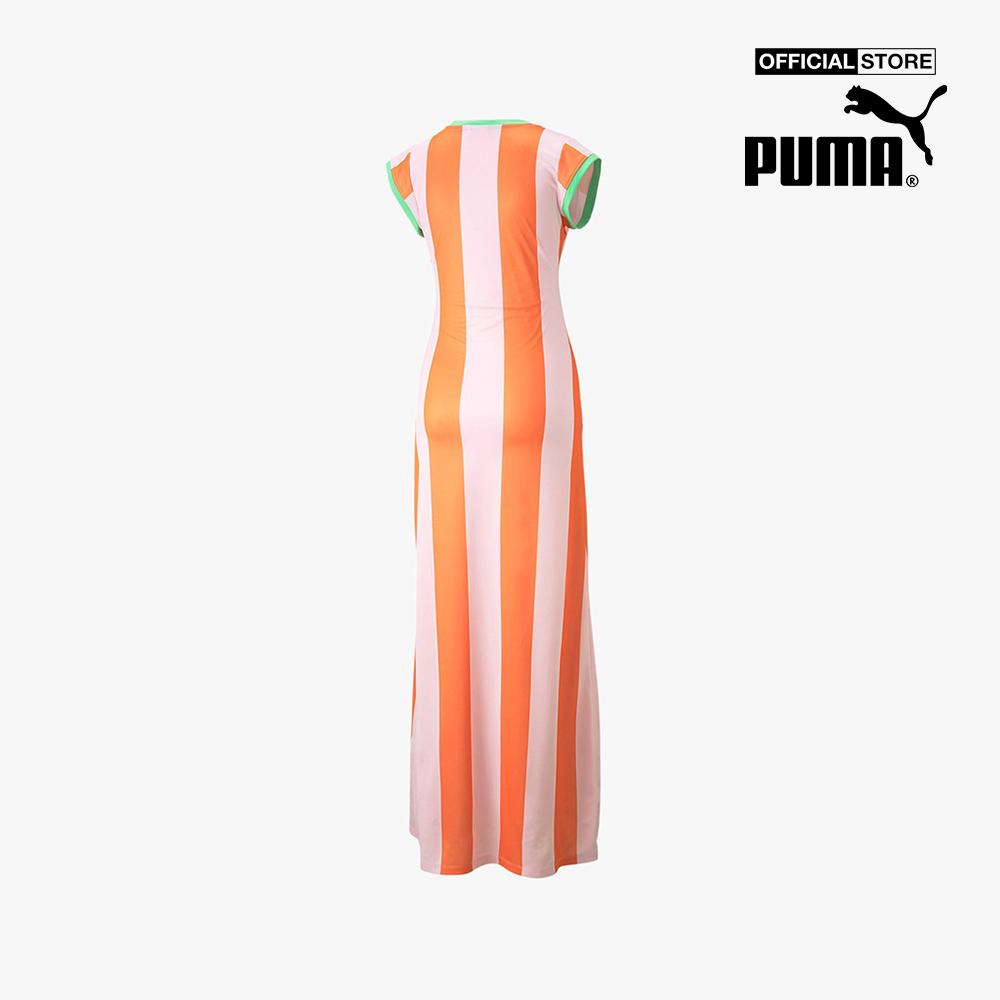 PUMA - Đầm midi ngắn tay cổ V phom ôm thời trang 671258-86