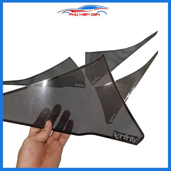 Bộ ốp màng loa Santafe 2019-2020-2021 phay xước chuẩn theo xe vân Titan chống xước trang trí nội thất ô tô