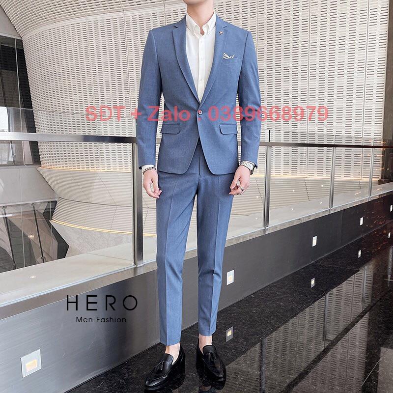 Vest Nam Thanh Niên, Bộ Vest Nam Trẻ Trung, Sang Trọng, Suit Nam Màu Xanh Navy, Bộ Suit Nam Hàn Quốc