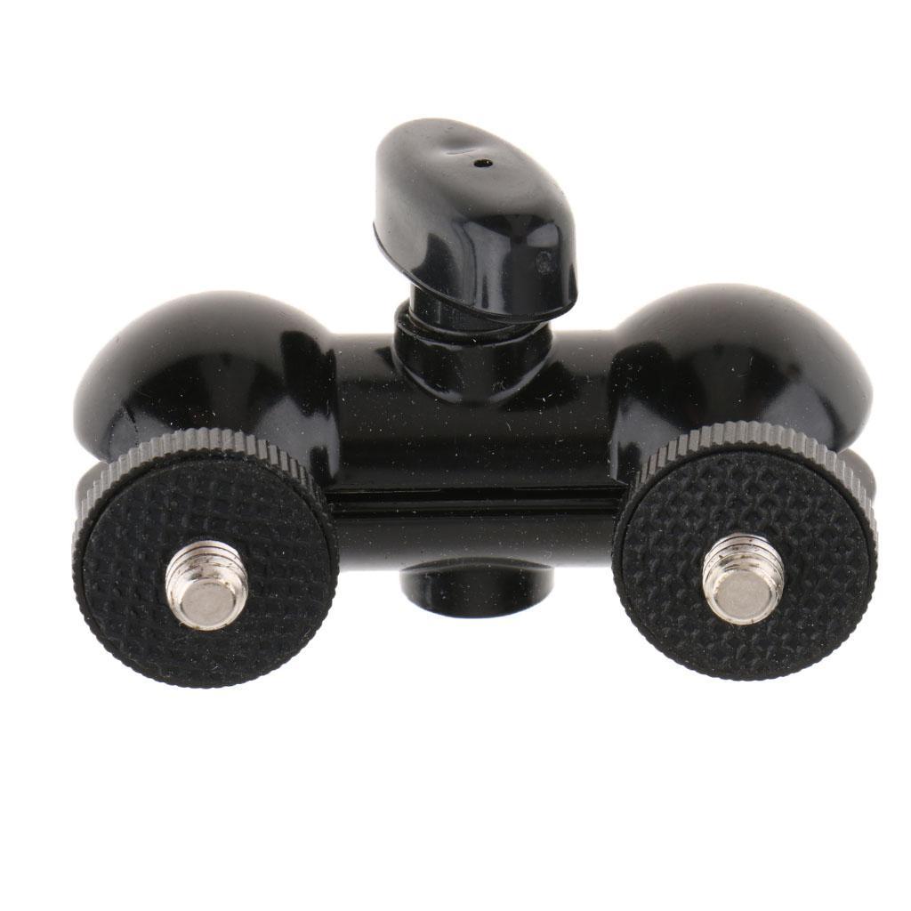360 Degree Double Ballhead & 1/4" Screw for LED Lights Flash Lights Monitor