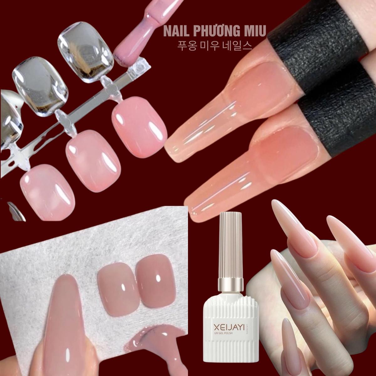 Tổng Hợp Sơn Thạch Lẻ Màu Siêu Xinh XEIJAYI Cao Cấp 15ml Màu Hồng đào Nude, Hồng đậm Sáng, Hồng Light Làm Nail Sơn thường Gel Phong Cách Đẹp Nhẹ Nhàng
