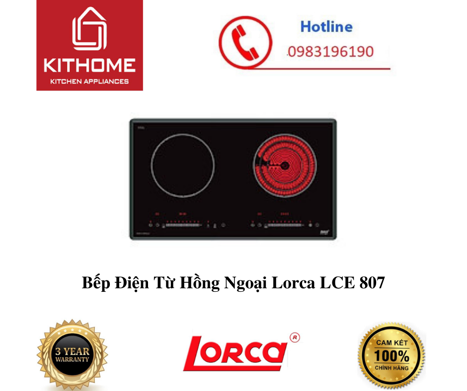 Bếp Điện Từ Hồng Ngoại Lorca LCE 807 - Hàng Chính Hãng