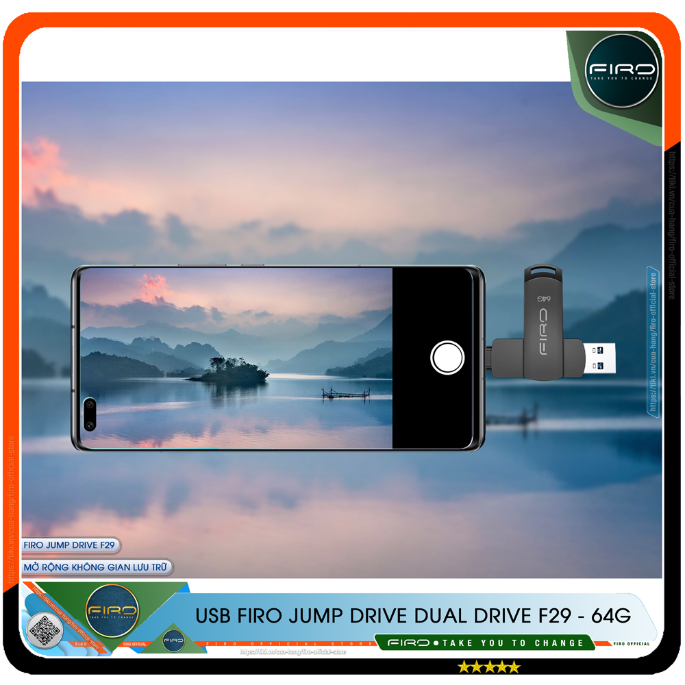 USB FIRO Jump Drive Dual Drive F29 Type-C / Type-A - USB 3.1 32GB / 64GB, Tốc Độ Đọc 130Mb/s, Tương Thích MAC / PC - Hàng Chính Hãng