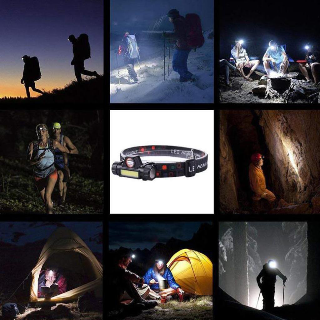 2x Waterproof Headlamp Sports Cycling Headlight With Adjustable Strap