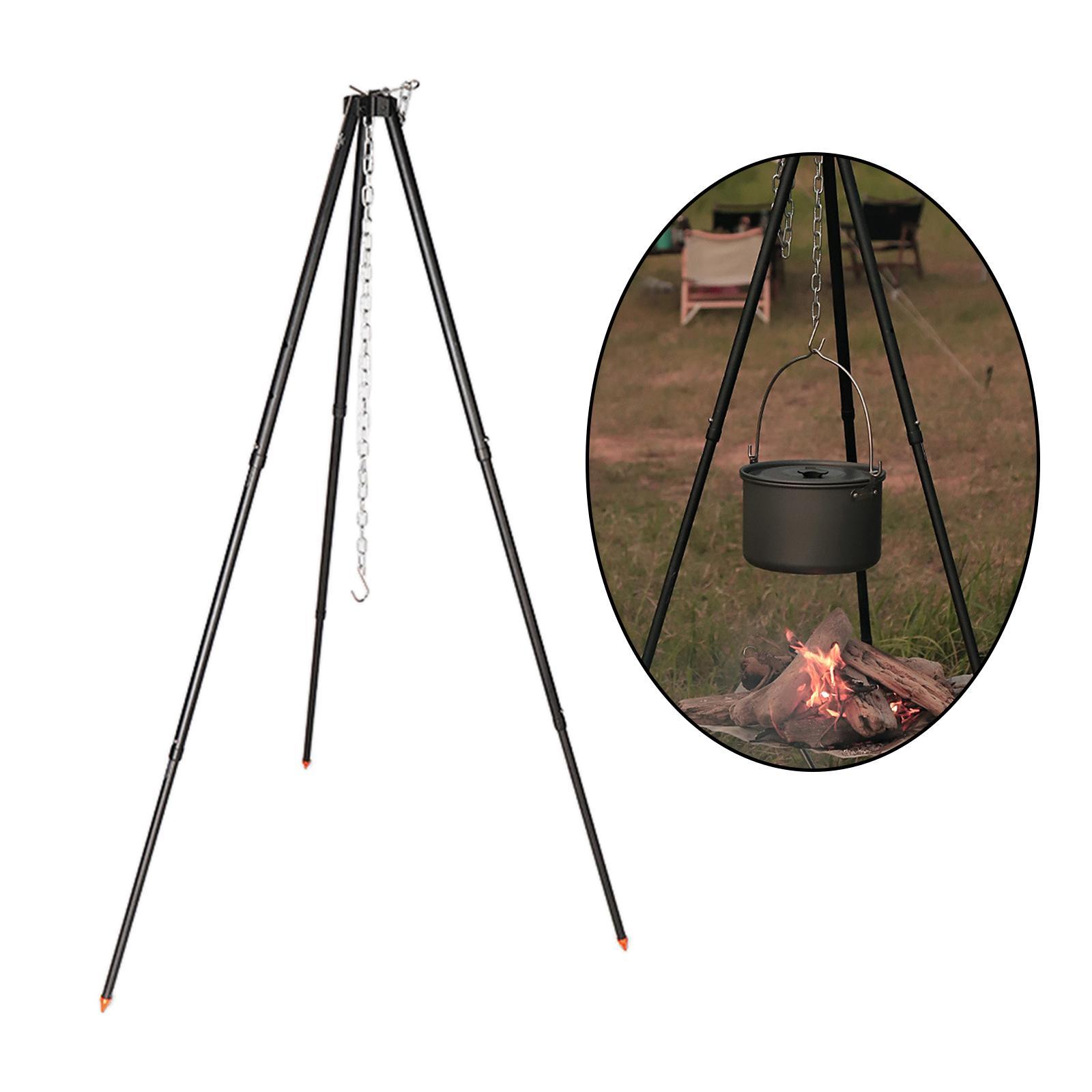 Cooking Tripod for Campfire Removable Grill Hanging Tripod with Bag for Grill Party