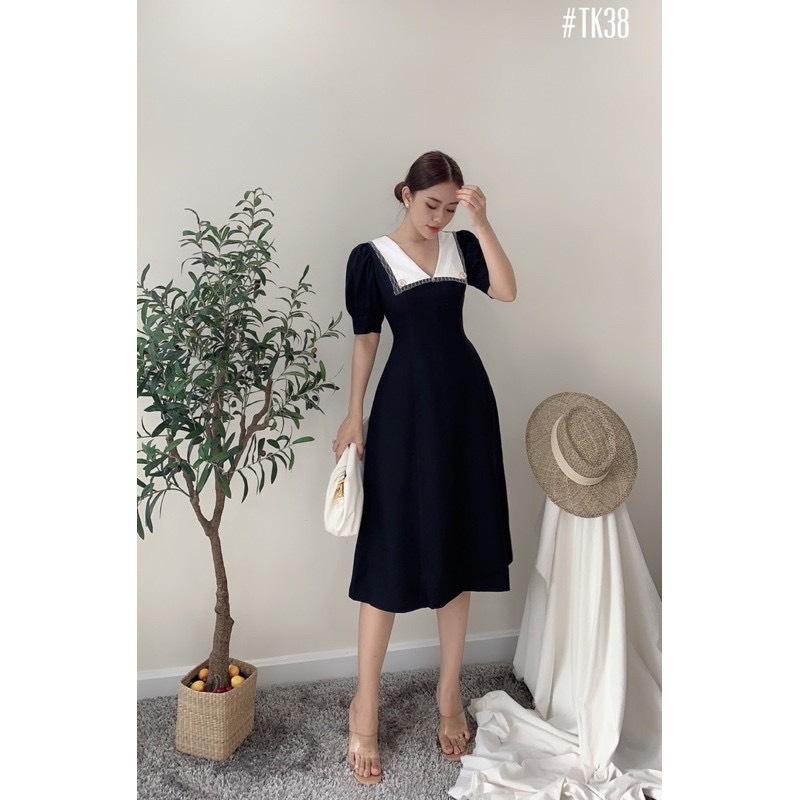 ĐẦM XOÈ PHỐI CỔ TRẮNG VIỀN REN 79399850