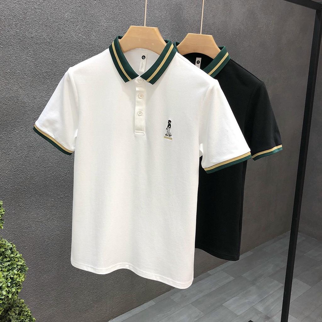 Áo thun nam nữ cổ bẻ polo logo thêu cao cấp vải cotton siêu co dãn Phuongnamshop20 06y