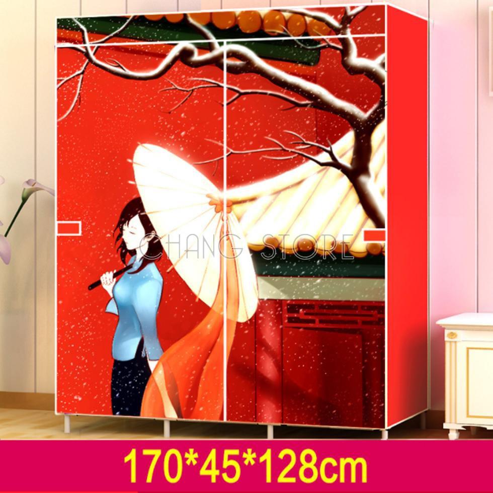 Tủ Vải Đựng Quần Áo 3D 3 Buồng 8 Ngăn Tiện Lợi