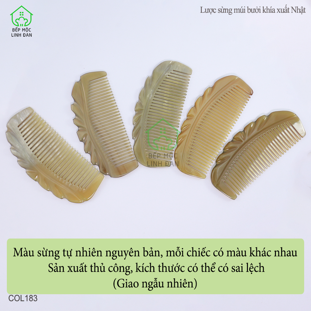 Lược Sừng Múi Bưởi Khía Xuất Nhật (Size: S-13cm) Cỡ Nhỏ Có Thể Bỏ Túi [COL183]