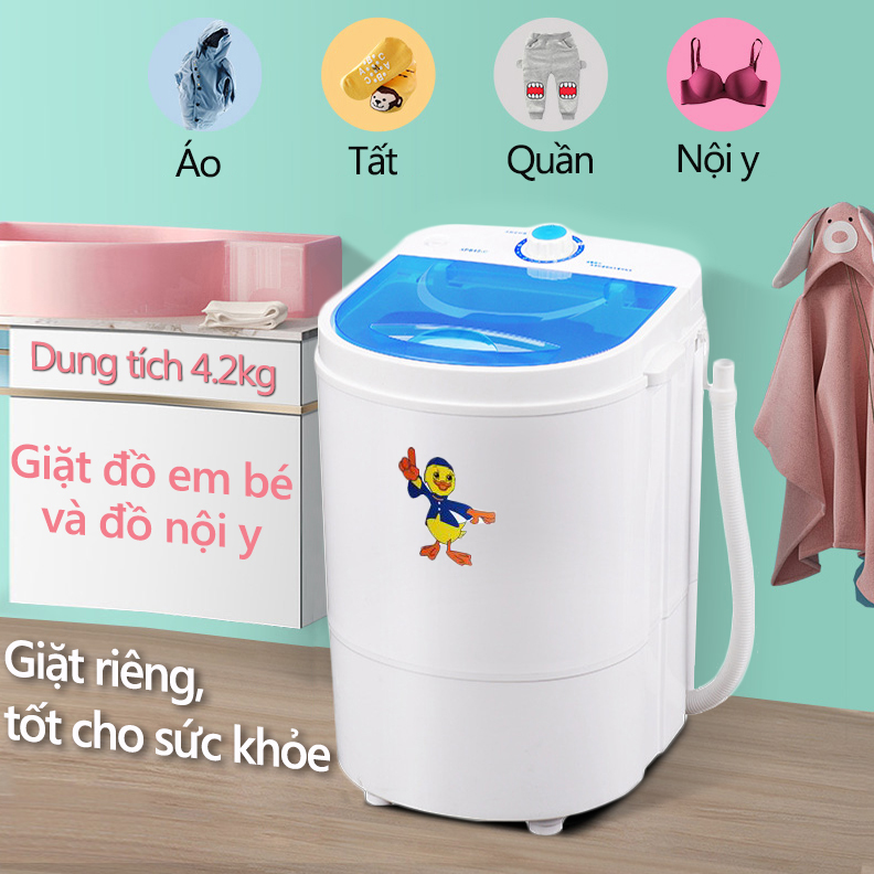 Hình ảnh Máy giặtmini cao cấp Máy giặt vắt quần áo gia dụng Giá rẻ đặc biệt phù hợp dành cho học sinh sinhviên-Hạn bảo hành3tháng