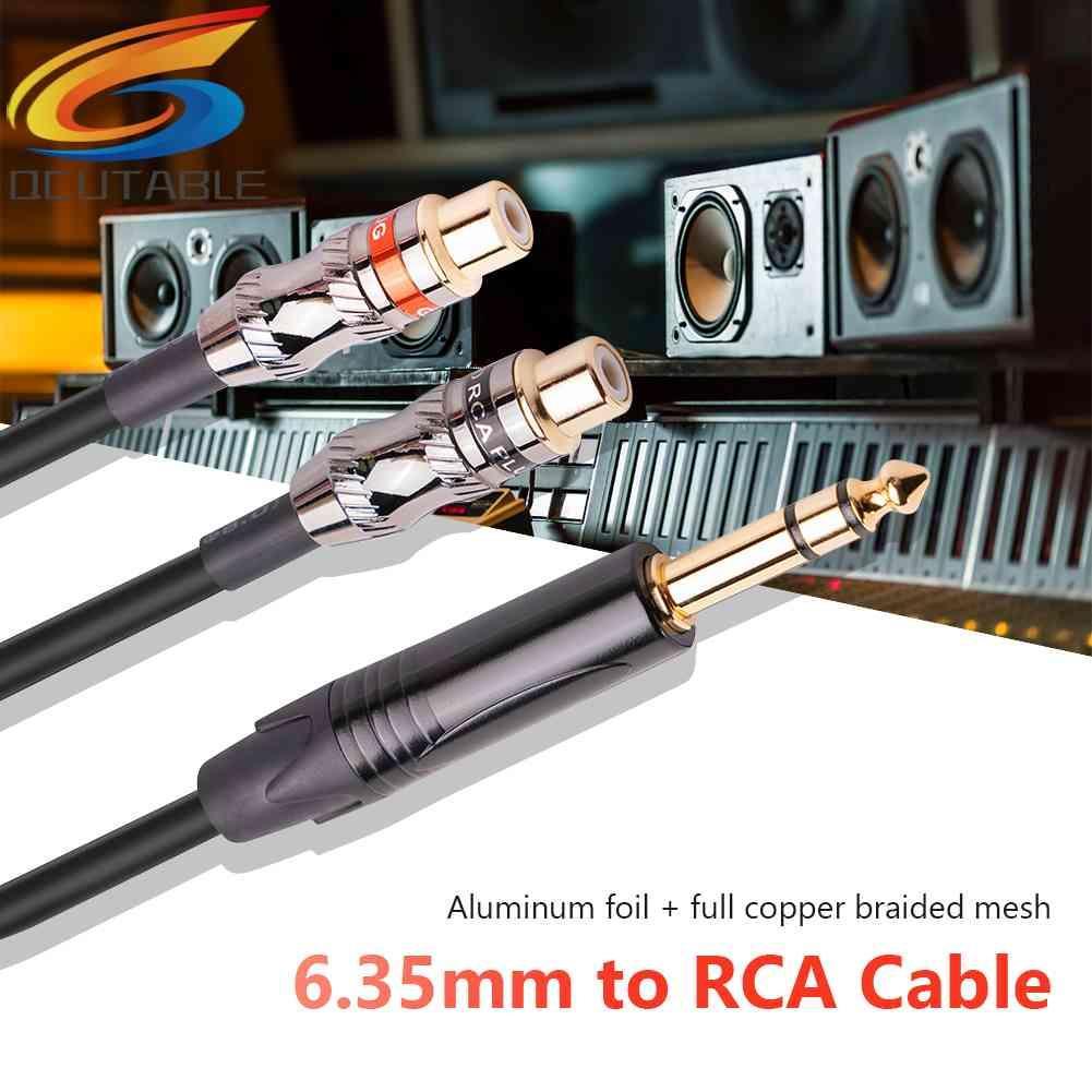 Cáp Chia Audio 6.35mm ĐầU CắM Sang Lỗ CắM 2RCA Mạ VàNg 24k
