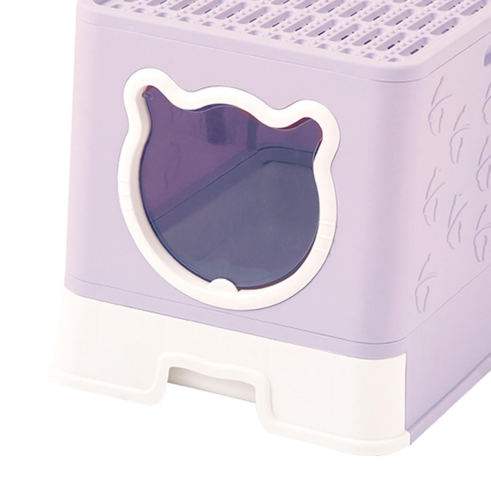 Hooded Cat Litter Box with Lid Enclosed Cat Litter Box Sand Box Container Cats Toilet Pet Litter Tray with Scooper for Rabbit Indoor Cats