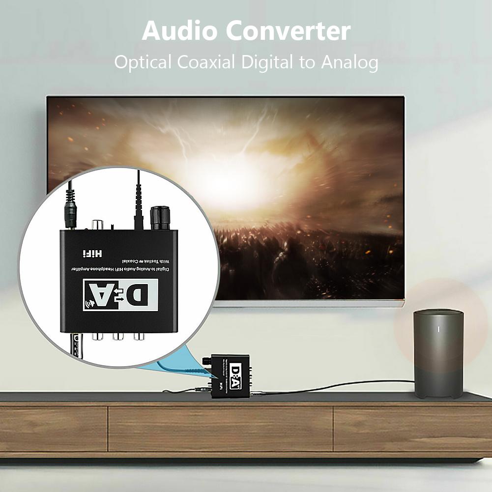 Bộ chuyển đổi âm thanh kỹ thuật số sang tương tự TosLink Tín hiệu đồng trục TOSLINK DECODER Sợi quang 5.1 Kênh R/L RCA bộ chuyển đổi âm thanh nổi 3,5mm