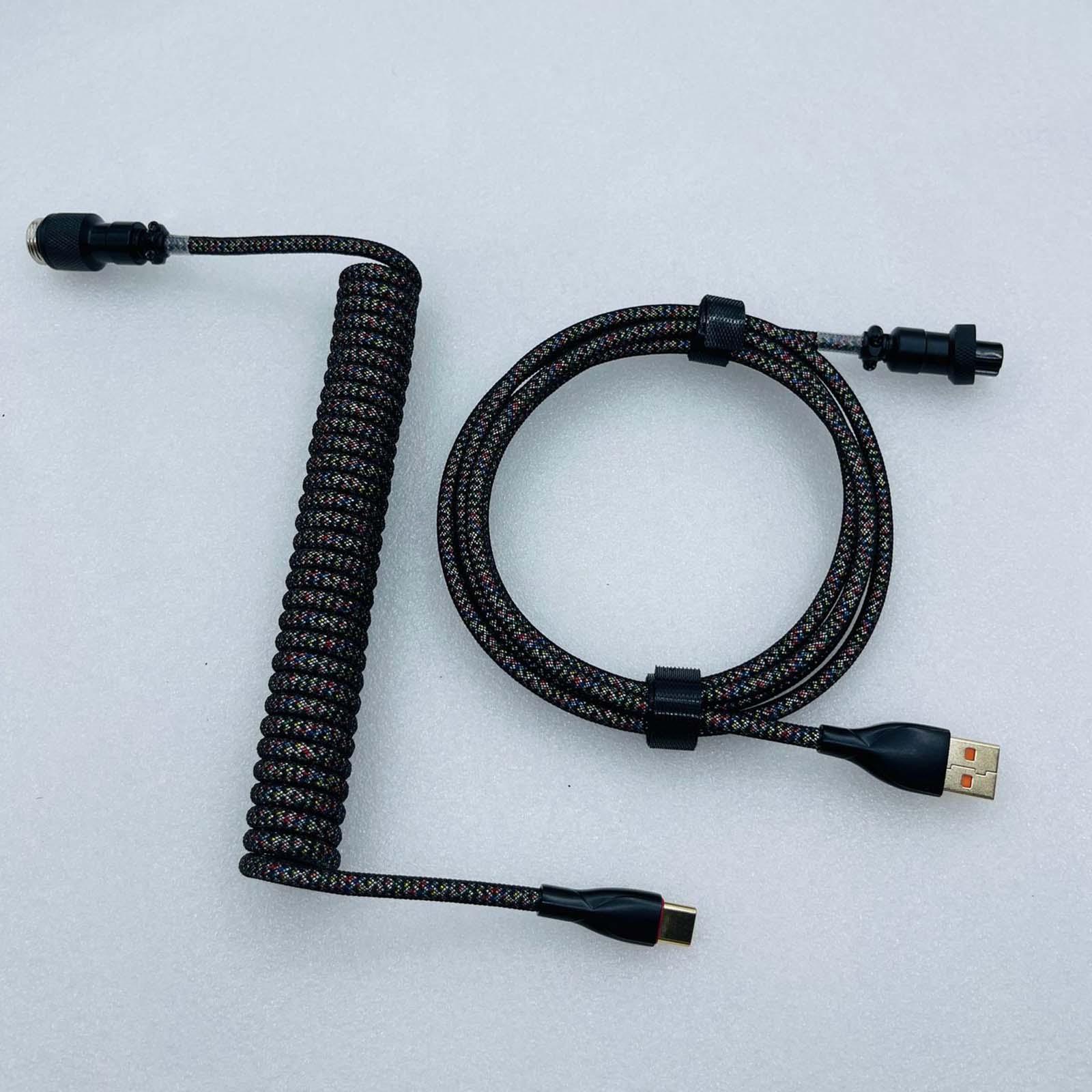 1.8M USB to   Cable Black Detachable DIY for Mechanical Keyboard