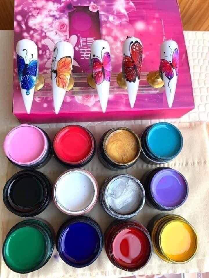 Set gel vẽ đặc 12 màu làm nail