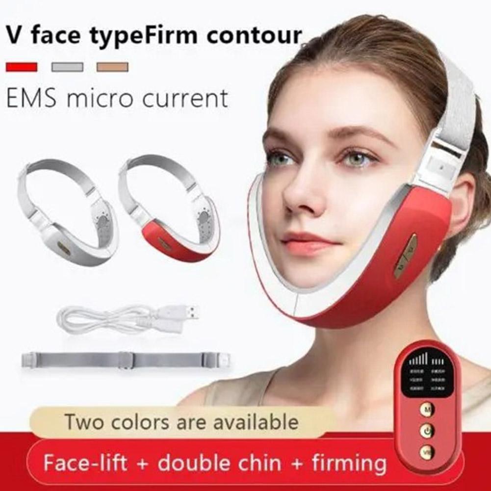 Cằm V-Dòng Lên Nâng Máy Dây Đèn LED Màu Xanh Dương Quang Trị Liệu Mặt Nâng Giảm Béo Rung Máy Massage Đôi Cằm Giảm Tốc
