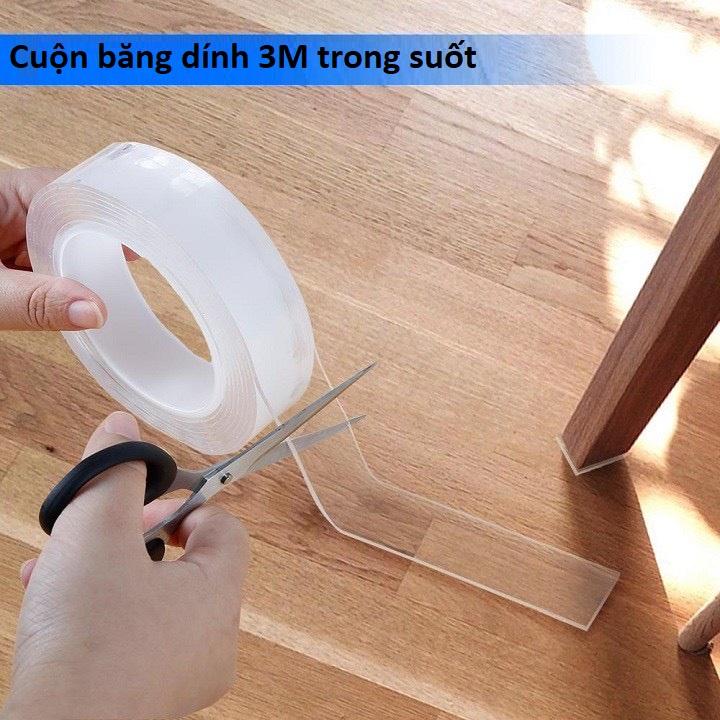 Cuộn Băng Keo Siêu Dính Đa Năng 2 Mặt Trong Suốt, Băng Dính Trong Suốt, Sử Dụng Dính Đồ Vật Trong Nhà. TakyHome 6005