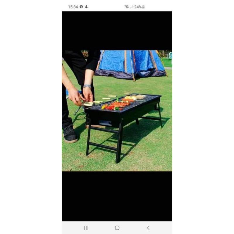 Bếp Nướng Than Hoa Dài Portable Barbecue Không Khói Inox