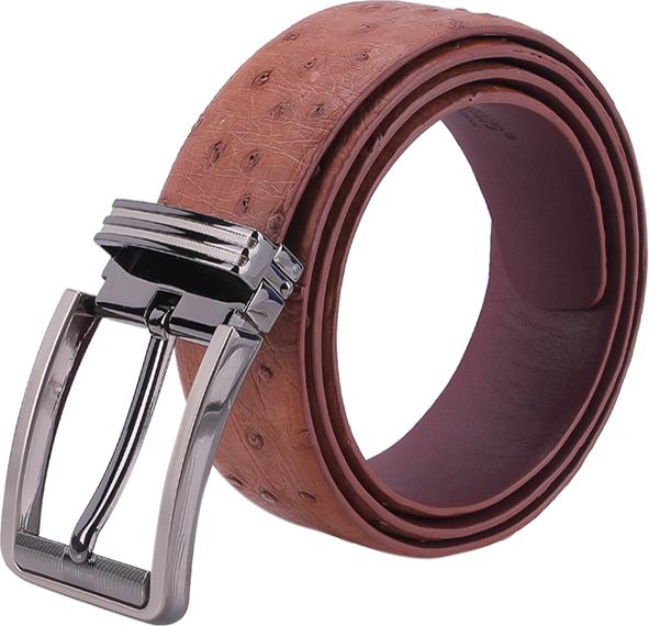 Thắt Lưng Nam Da Đà Điểu Bản Lớn Da Hột Đầu Kim Huy Hoàng HT4441 - Nâu Đỏ