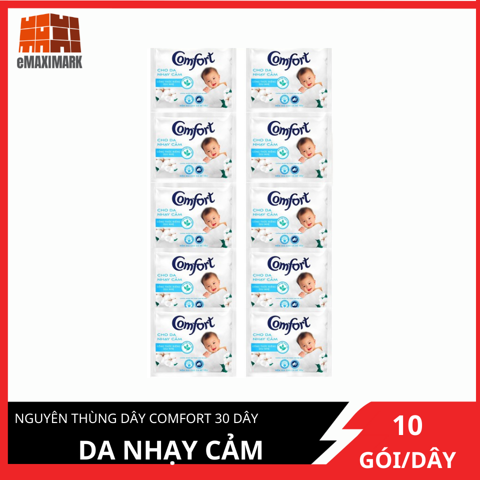 Nước xả vải Comfort cho da nhạy cảm dây 10 gói