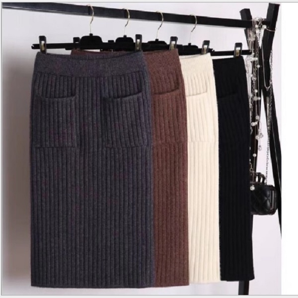 Chân váy len bút chì Quảng Châu cho nữ LS_CV184