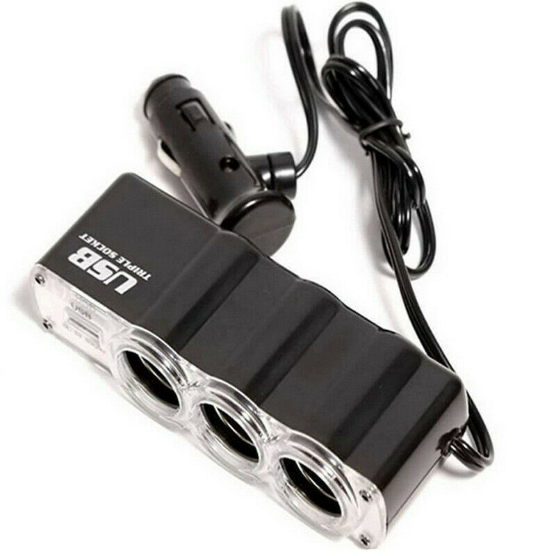Bộ Chia Tẩu Sạc Ô Tô 1 Ra 3 Cổng Cao Cấp Socket - Hàng Nhập Khẩu