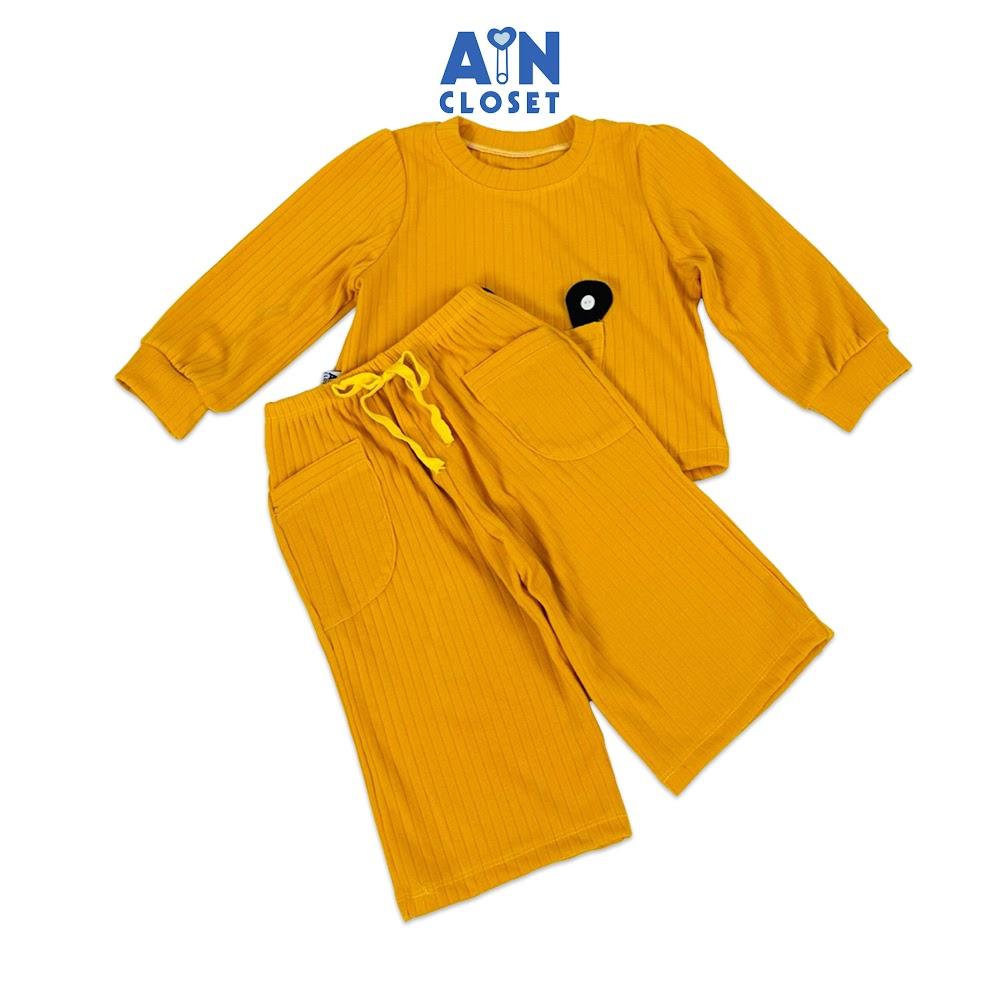 Bộ quần áo Dài bé gái Vàng Tai Gấu thun cotton - AICDBGUZO1NP - AIN Closet